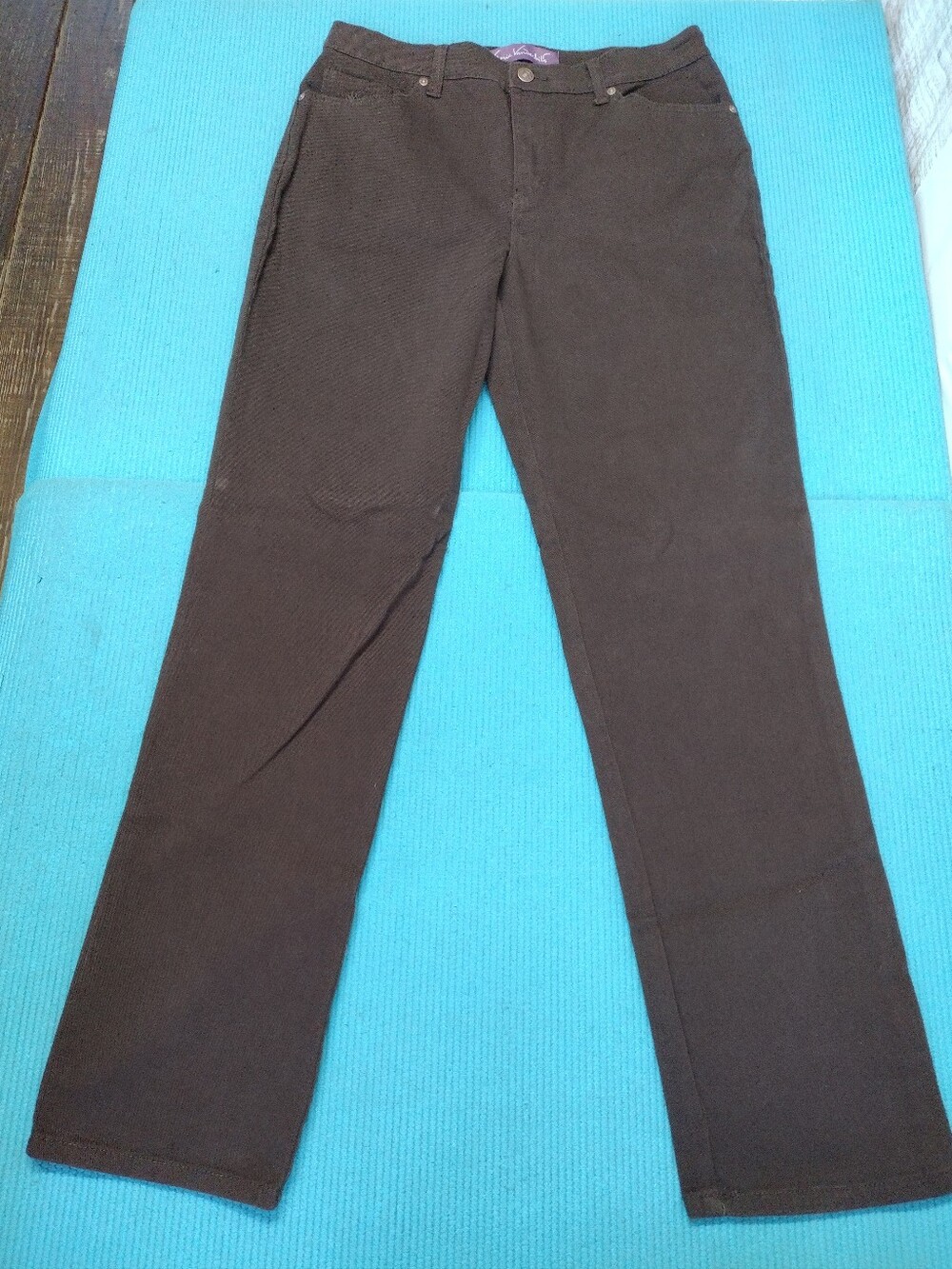 Gloria Vanderbilt High-Rise Brown Straight Leg Jeans - 8